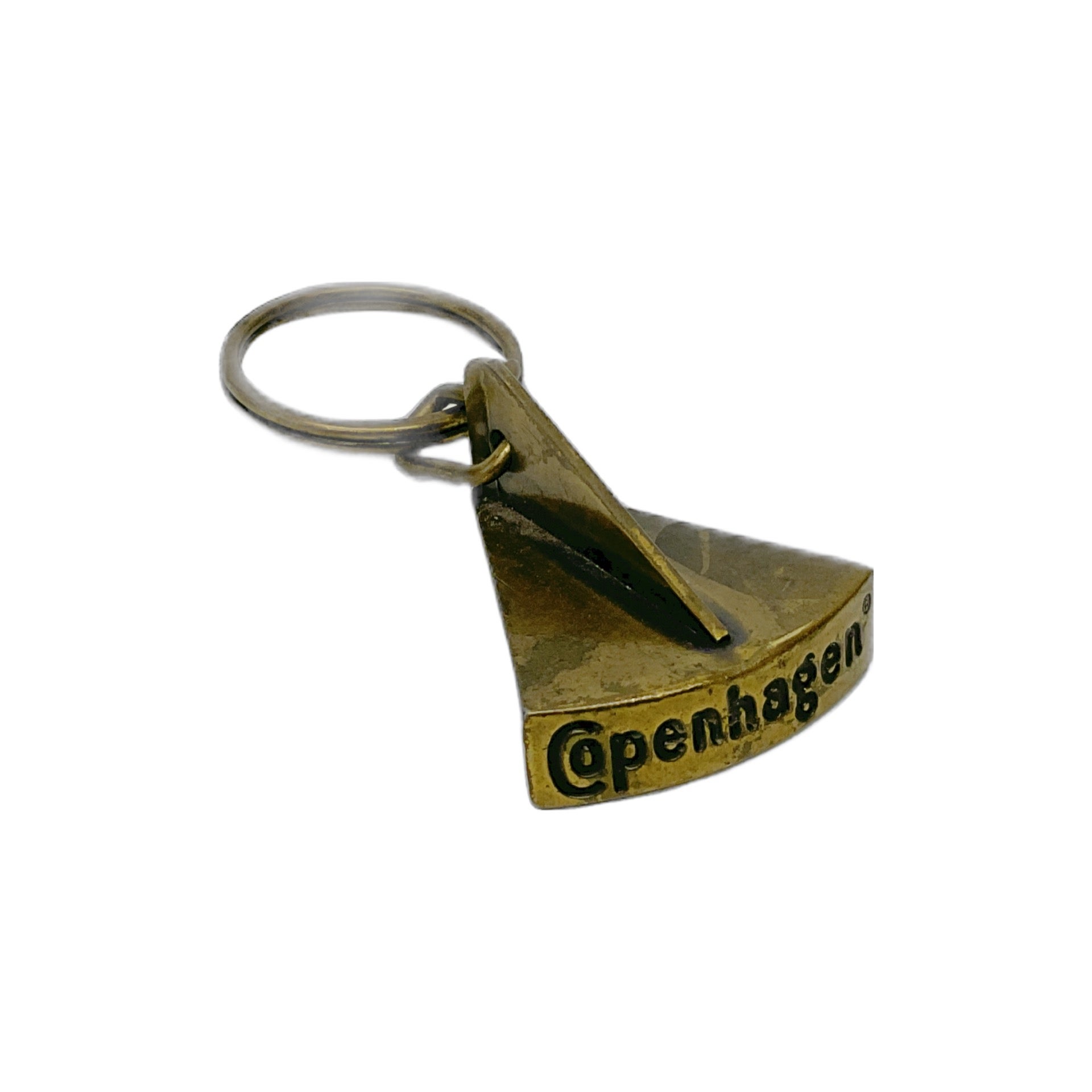 Vintage Brass Copenhagen Snuff Can Opener Key Chain