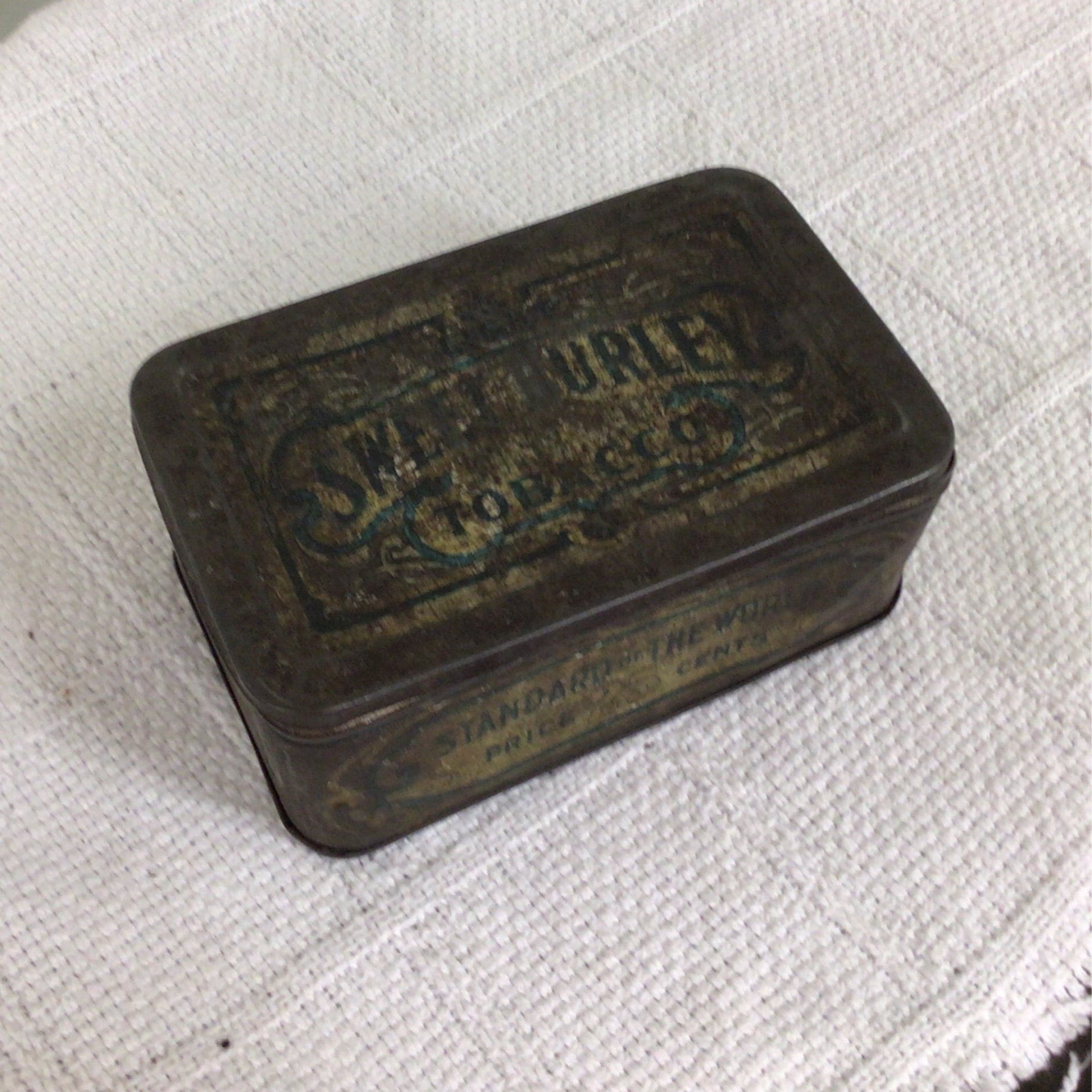 TOBACCO TIN, VINTAGE “SWEET BURLEY TOBACCO CO”